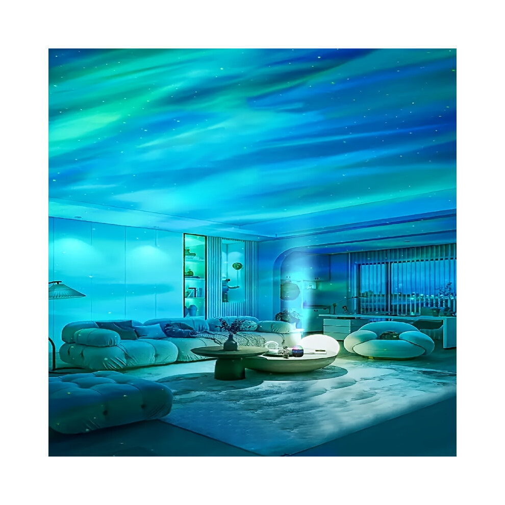 (Blue Black) 1pc LED Northern Light Galaxy Star Projector, USB Powered Night Light With Multi-Color Remote Control-image-OPC-PFCMTWW-NEW