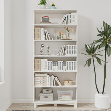 (6-tier Wide, White) 5/6 Tier Bookcase Shelves Wooden Storage Display Unit Stand