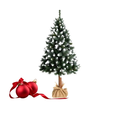 Elegant Artificial Christmas Tree on Real Pine Trunk - Holiday Decor 1