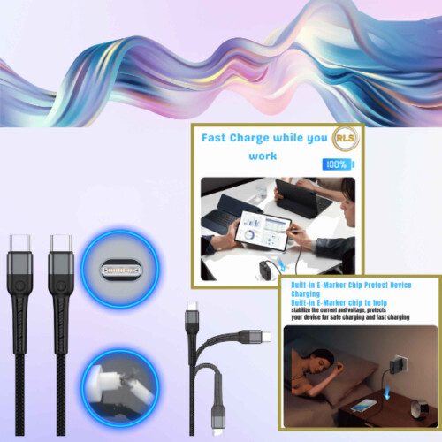 100w Fast Charger Type C USB Data Cable Lead for Samsung Galaxy 2