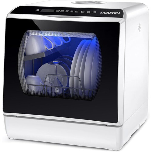 Karlxtom Table Top Dishwasher 6 with Touch Control, Auto-drying, Baby Care & Fruit Wash