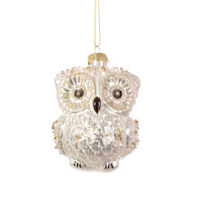 SASS & BELLE SNOWY OWL SHAPED BAUBLE