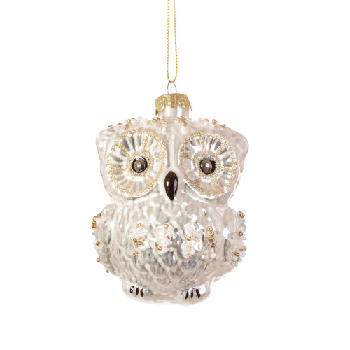 SASS & BELLE SNOWY OWL SHAPED BAUBLE