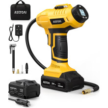 AstroAI Cordless Tyre Inflator Air Compressor,20V Rechargeable Battery Powered 160PSI Portable Handheld Pump with 12V Power Adapter