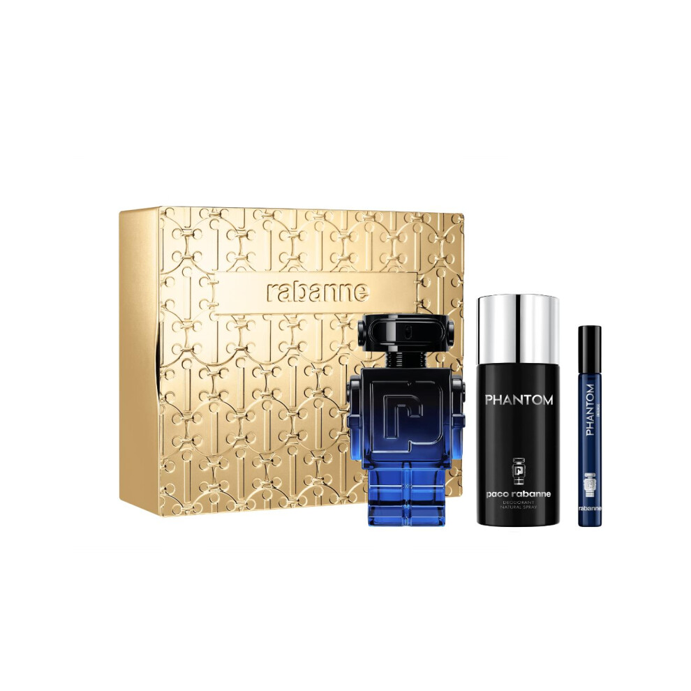 Rabanne Phantom 100ml EDP, 150ml Deo Spray &10ml Travel Spray Gift Set