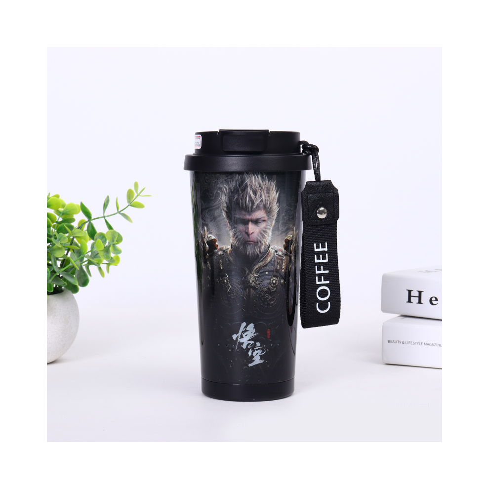 (Style 1) Myth Wukong Black Thermos Cup 304 Stainless Steel Coffee Cup Household Good Gift