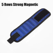 (Blue) Strong Magnetic Wristband Tool Bag Electrician Adjustable Wrist Belt