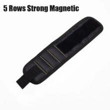 (Black) Strong Magnetic Wristband Tool Bag Electrician Adjustable Wrist Belt