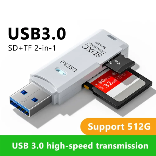 (black 3.0) 2 in 1 Multi Card Reader USB 3.0 Micro SD TF Card Memory Flash Drive Adapter 1