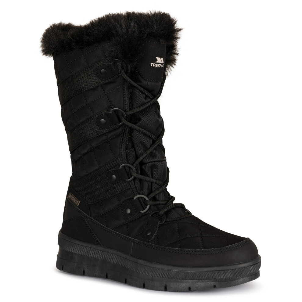 (3, Black) Trespass Womens Snow Boot Fleece Waterproof Evelyn