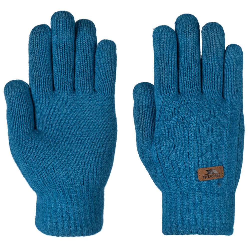 (S/M, Bondi Blue) Trespass Womens Fleece Lined Gloves Knitted Kollie