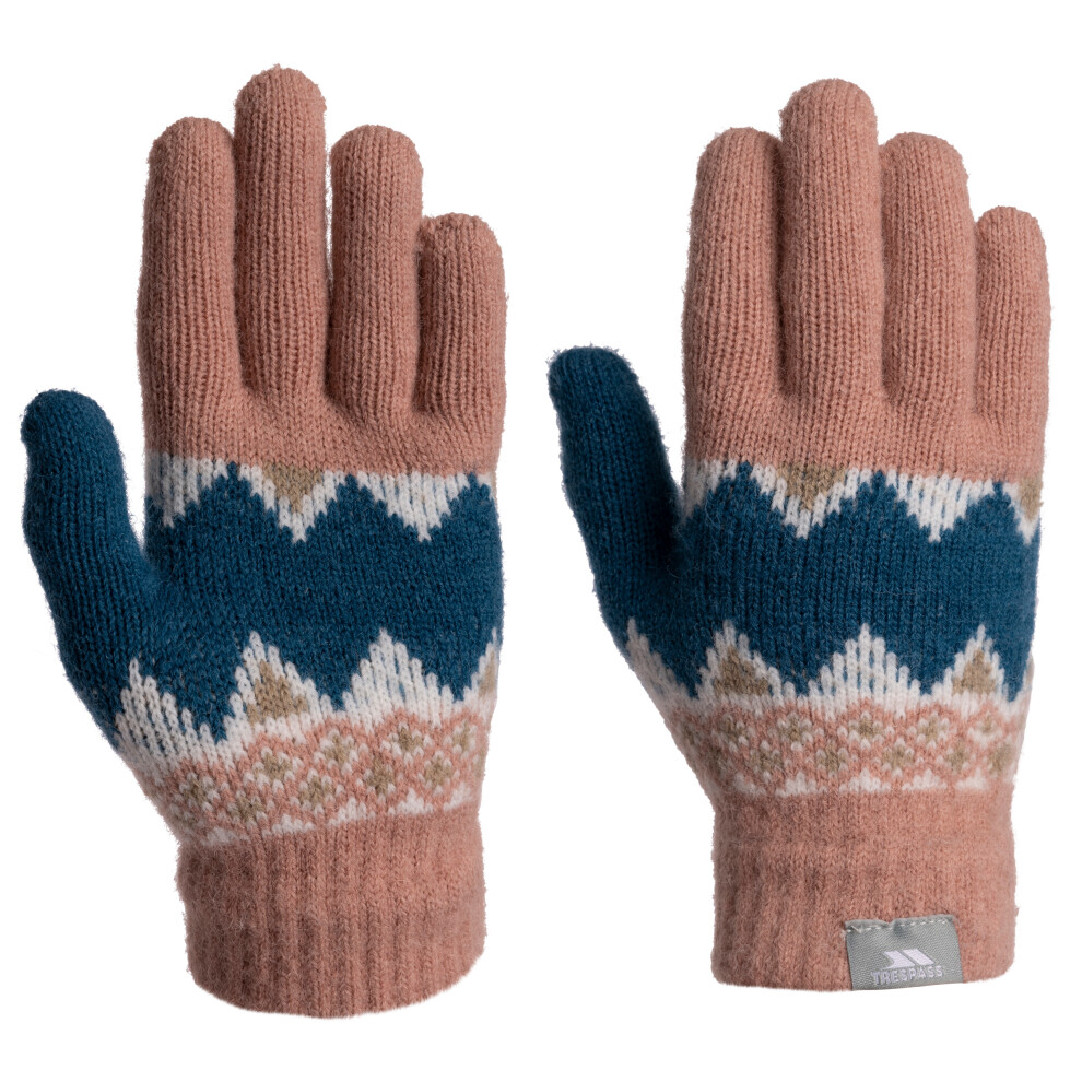 (2/4, Misty Rose) Trespass Kids Fleece Gloves Fitted Cuff Norta