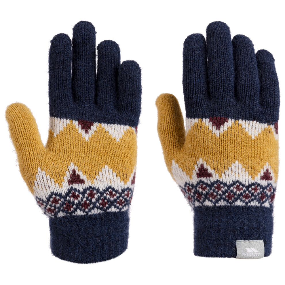 (8/10, Navy) Trespass Kids Fleece Gloves Fitted Cuff Norta