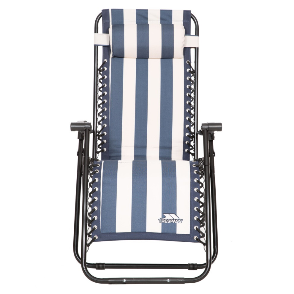 EACH Navy Stripe Trespass Padded Sun Lounger Chair Glentilt on OnBuy