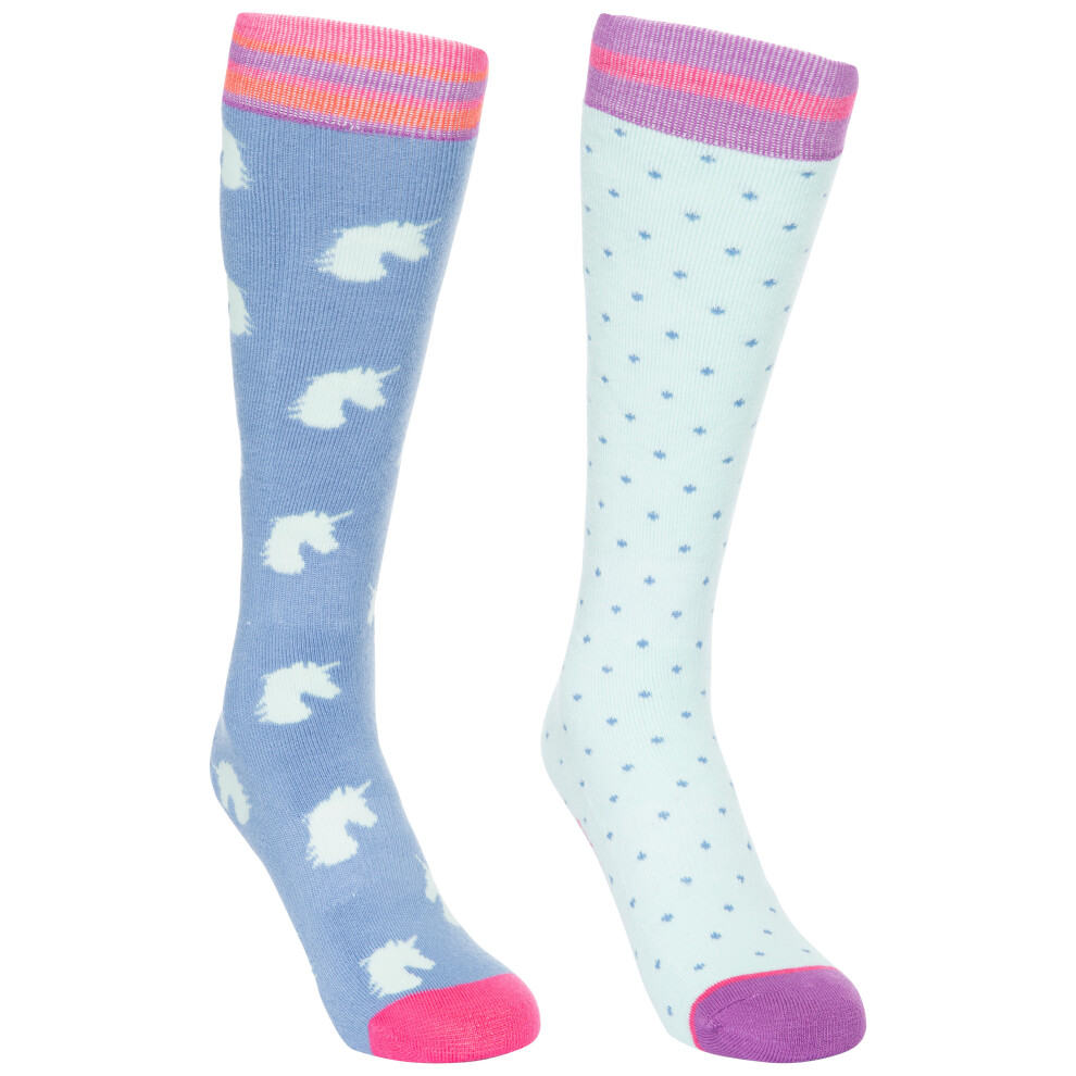 (2-3 Years, Bluebell / Aqua) Trespass Replicate Kids Ski Socks Knee Length