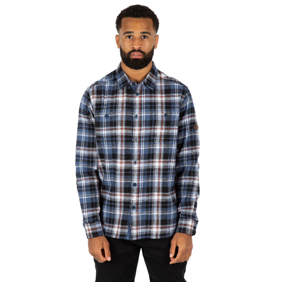 (M, Blue Check) Trespass Mens Checkered Shirt Long Sleeve Zalah