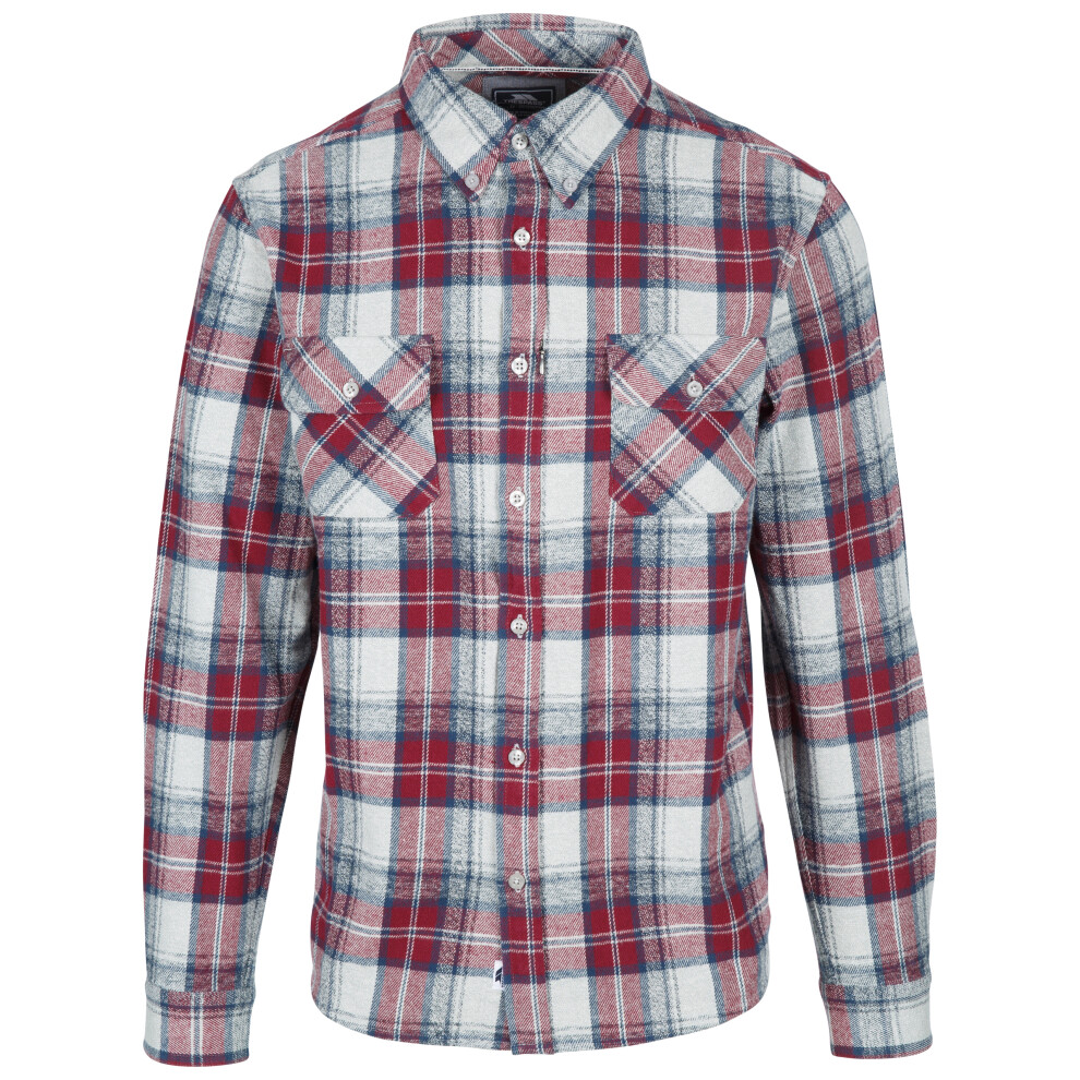 (L, Raspberry Check) Trespass Mens Shirt Checkered Wrothamton