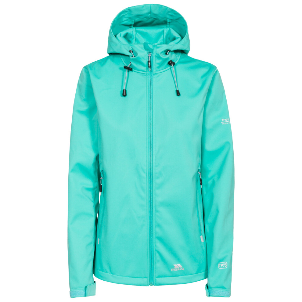 (8, Lagoon) Trespass Womens Softshell Jacket Hooded Marsa