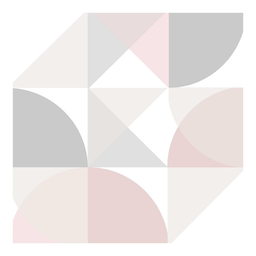 Boutique Graphic Retro Circle Pink and Rose Gold Geometric Wallpaper (WAS 23.99)