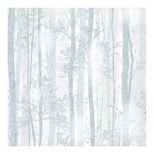 Boutique Topiary Forest Silhouette Trees Duck Egg Blue Floral Wallpaper (WAS 23.99)