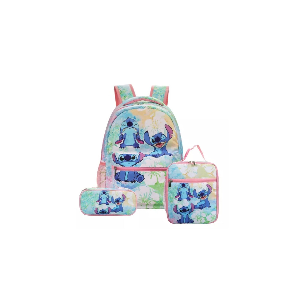 (Stitch 09, 3pcs Bag Set) 3PCS Lilo Stitch Angel 3D Backpack Kids Boys Girls School Bag Lunch Bag Pencil Case-image-OPC-PFCN9H9-NEW