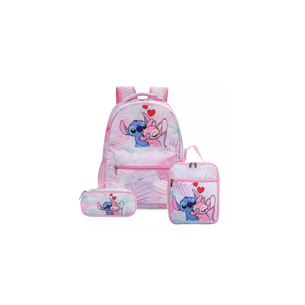 (Stitch 11, 3pcs Bag Set) 3PCS Lilo Stitch Angel 3D Backpack Kids Boys Girls School Bag Lunch Bag Pencil Case