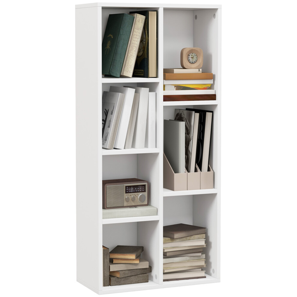 HOMCOM Bookcase Modern Bookshelf Cabinet For Home Office White