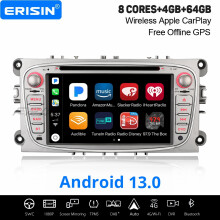 4GB+64GB 8-Core Android 13 CarPlay Car Stereo GPS Radio For Ford Focus Mondeo S/C-Max Galaxy DAB+ WiFi  DSP DVD