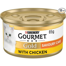 Gourmet Gold Tinned Cat Food Savoury Cake Chicken 85g, Pack of 12