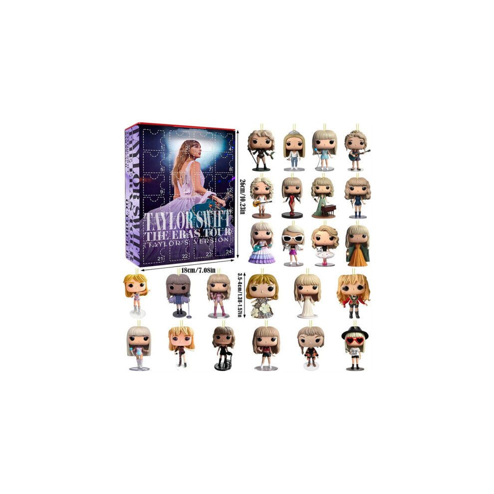 (M) Taylor Swift Acrylic Keychain 24 Day Advent Countdown Calendar Fan Gift