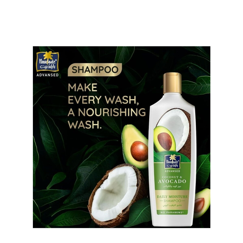 Parachute Daily Moisture Shampoo with Avocado and Coconut 340ml