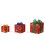 (Rainbow) 3PCS Christmas Gift Box Decoration Light Up LED Presents Ornaments 9