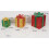 (Rainbow) 3PCS Christmas Gift Box Decoration Light Up LED Presents Ornaments 10
