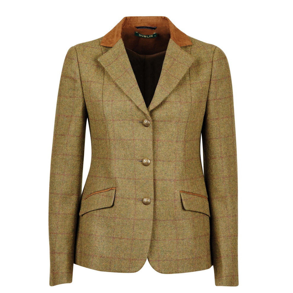 (28in, Brown) Dublin Childrens/Kids Albany Tweed Suede Collar Tailored Jacket