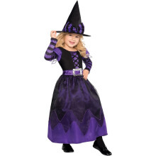 (M) Halloween Children's Witch Princess Hat Dress