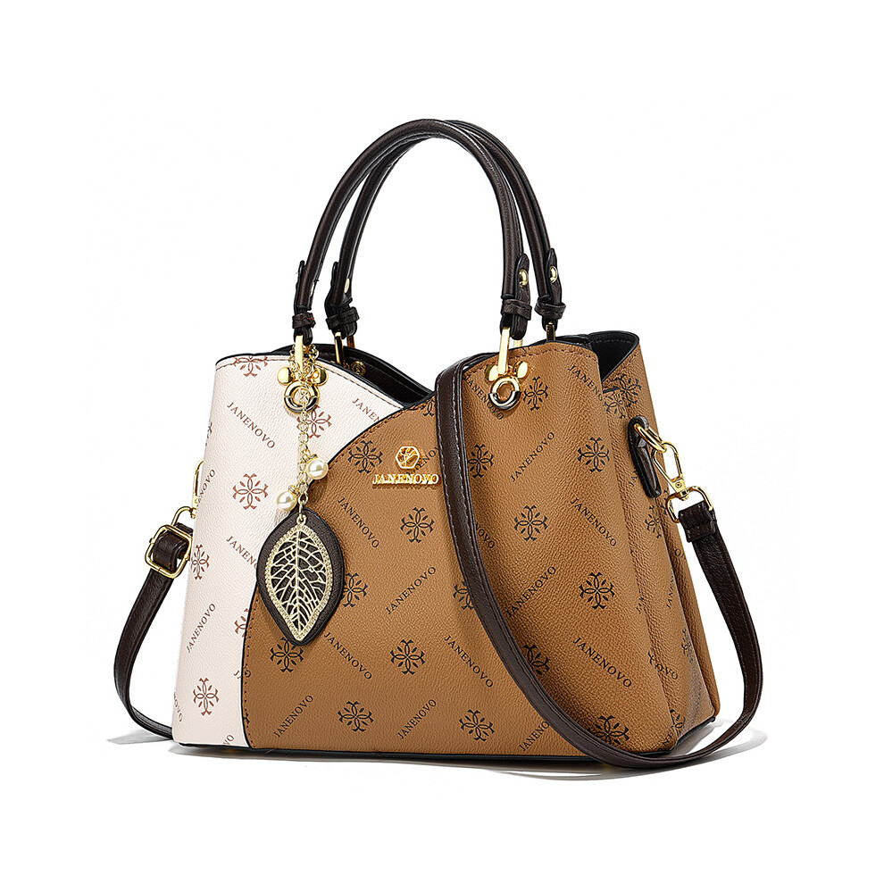 New Sloert Women's (Yellow White) Large Stylish Capacity Pu Handbag For Middleaged With Trendy Color Options And Versatile Design White,Yellow