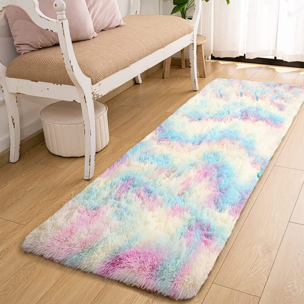 Imperial Rooms (80Cm X 150Cm (2Ft 8" X 5Ft), Rainbow) Extra Large Rug Soft Shaggy Living Room Carpet Mat
