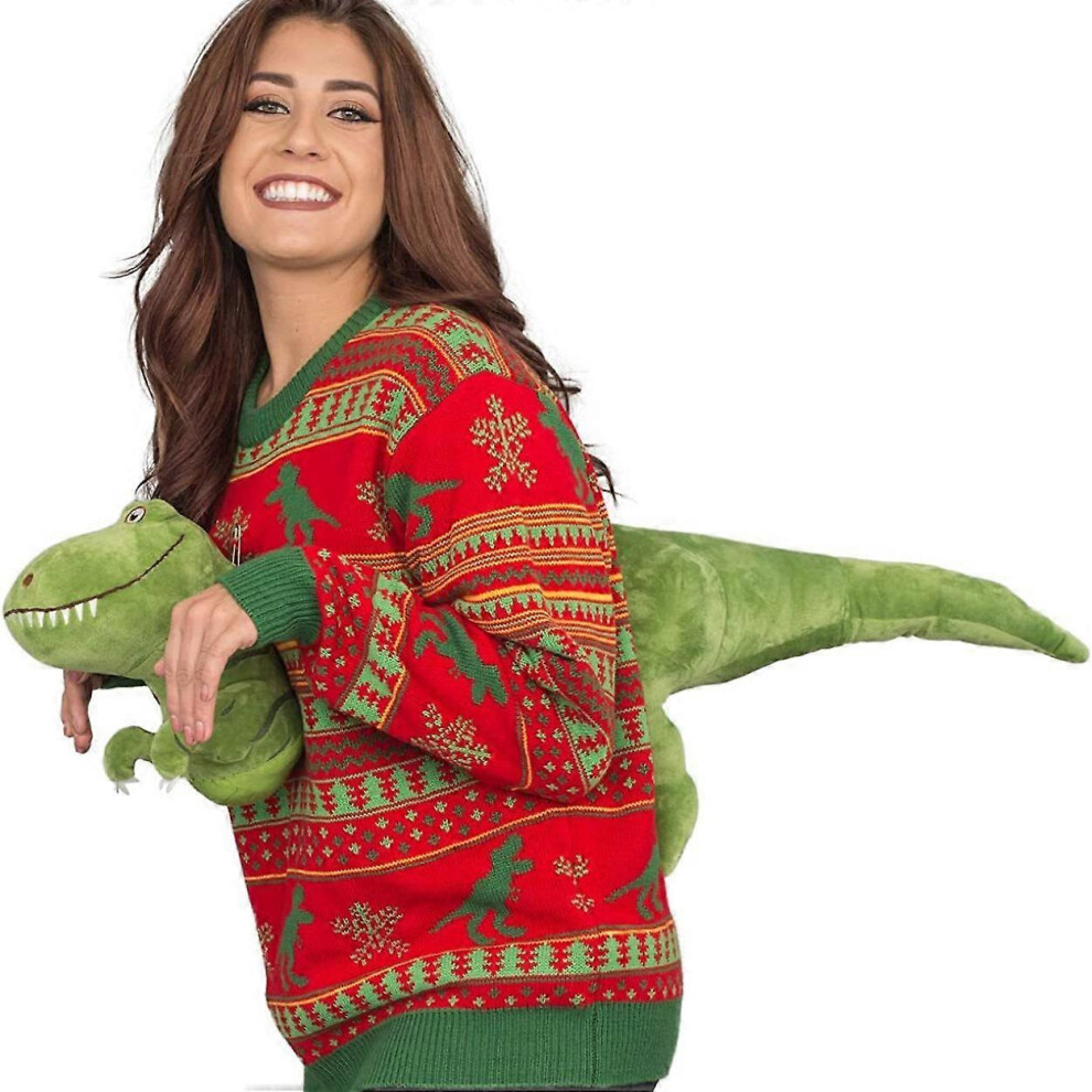 (Tyrannosaurus Rex, M) Knitted Christmas Novelty 3d Doll Pullover Sweater