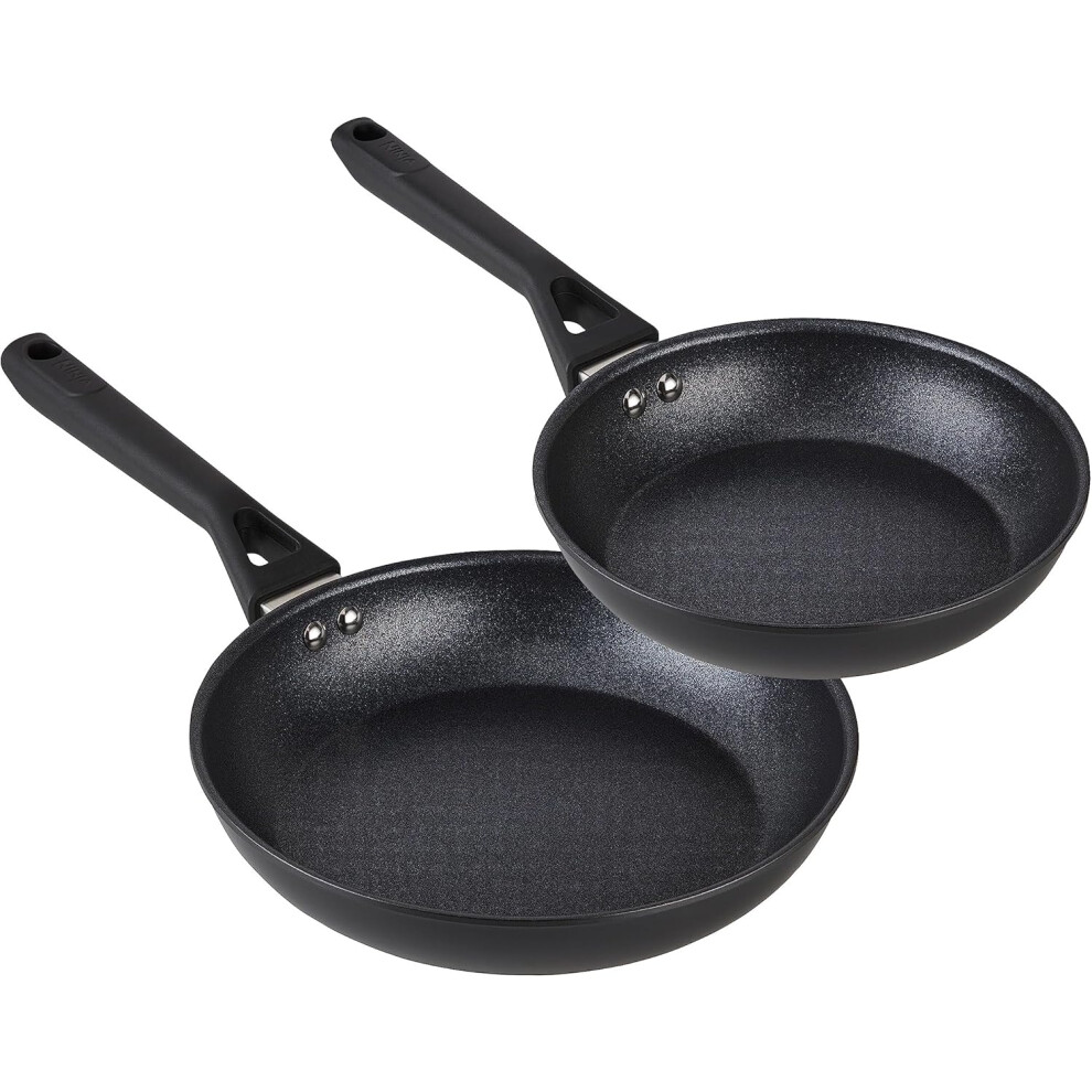 Ninja ZEROSTICK Classic Cookware Frying Pans 20cm and 24cm, 2 Frying Pans, Smooth Aluminium, Induction Compatible CW50020UK/CW50024UK