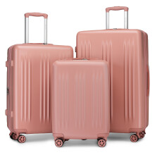 (Nude, 20+24+28 inch) 20/24/28 Inch Expandable ABS+PC Suitcase With TSA Lock