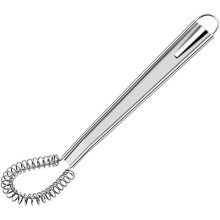 Spiral Kitchen Whisk Magic Spoon Stainless Steel Wick Freehand Beater Creamy Foaming Foamer Stainless Steel Mini Blender Stirrer (Silver)