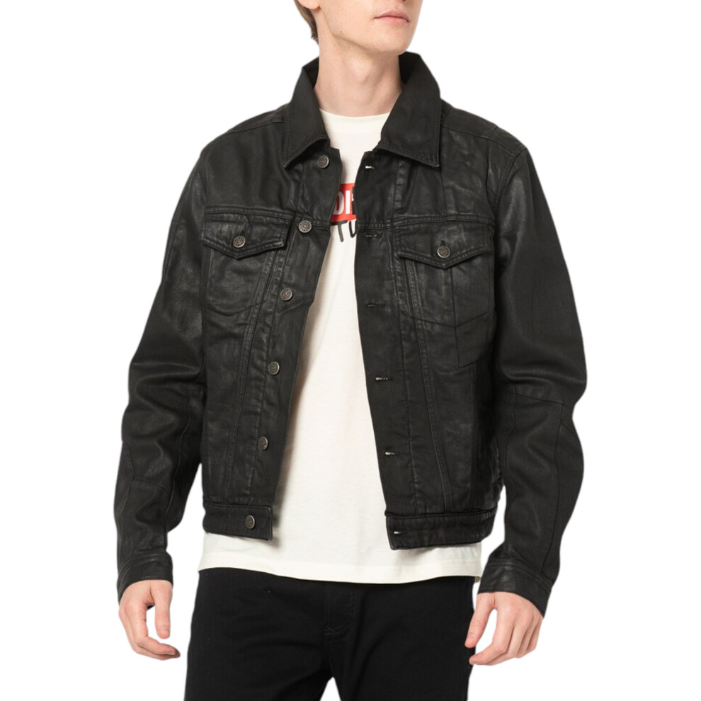 (XS) DIESEL NHILL-C1-SP2 Mens Trucker Denim Jacket