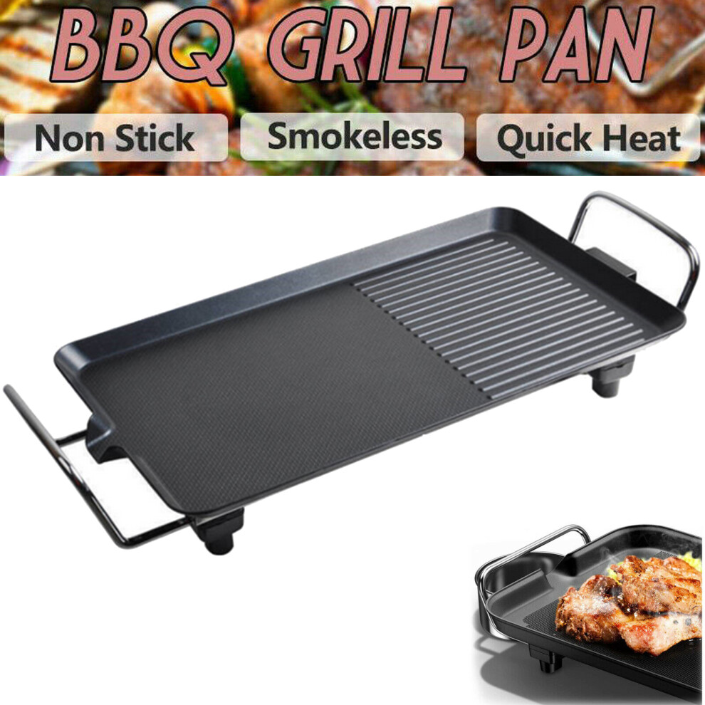 (48x27x8cm) Electric Table Top Grill Portable Barbecue Grill Non Stick Teppanyaki Grill Tray Large Size Smokeless Hot Plate for Party Camping Festival Cooking