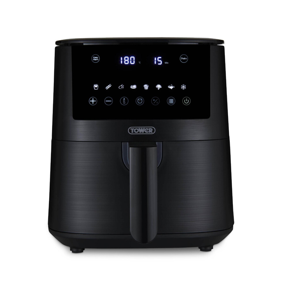 Tower T17147 Vortx 4.2L Digital Air Fryer With 8 Cooking Presets, 60 Minute Timer, 1400W, Black