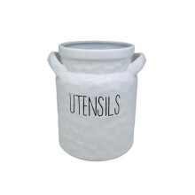 Dimples Utensil Jumbo Pot Stylish Ceramic Storage Dimple Effect and Utensils Debossed