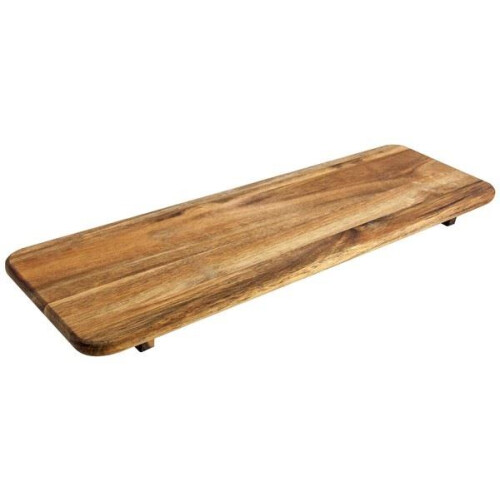 Acacia Wood Display Platter Raised Serving Board Feet Cheese Charcuterie Tray