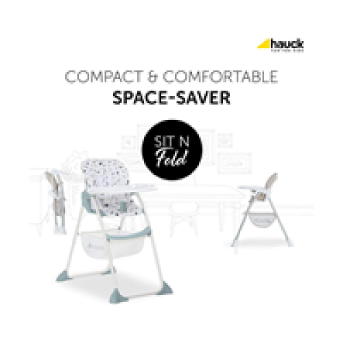 Hauck Hauck Sit N Fold Highchair Compact Folding Lightweight Suitable -Space 1