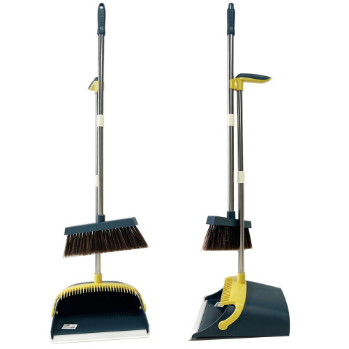 Gr8 Home Strong Long Handled Dustpan and Brush Set Soft Bristles Broom Dust Pan 1