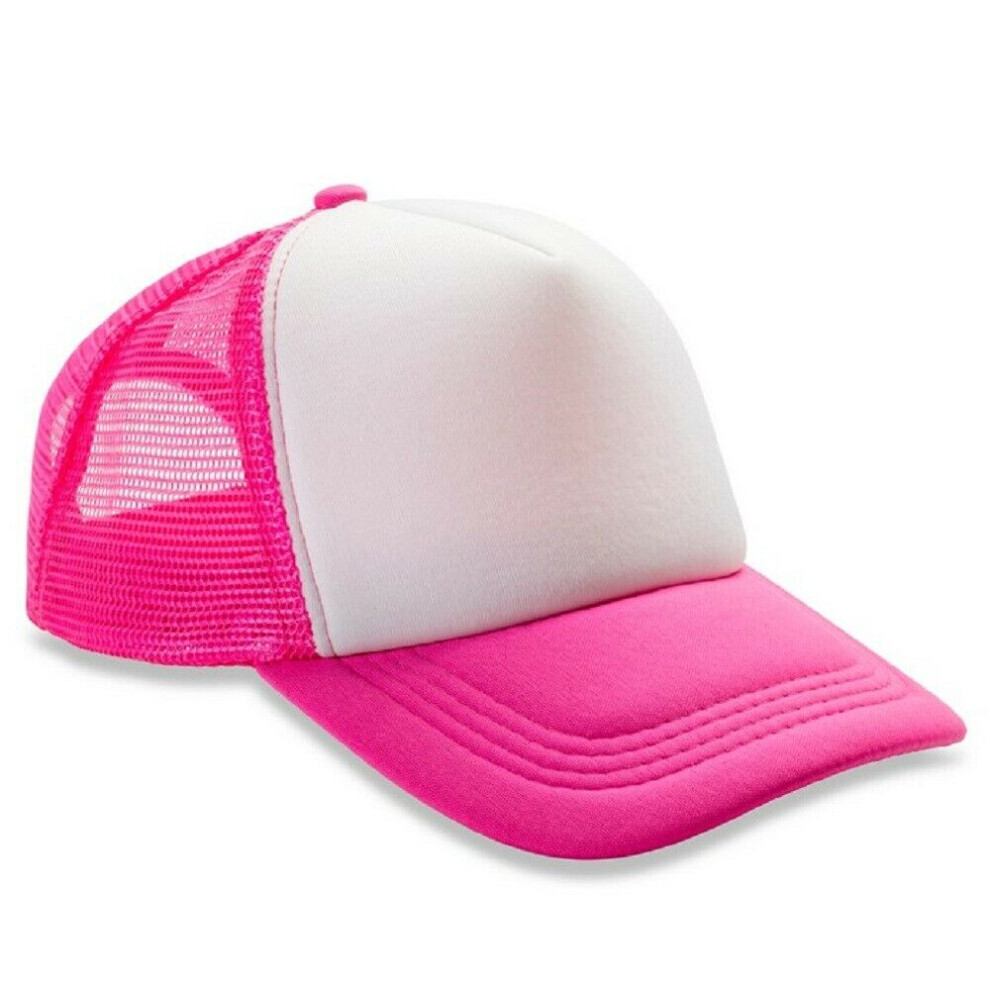 (One Size, Super pink/White) Result Headwear Mens Core Detroit 1/2 Mesh Truckers Cap
