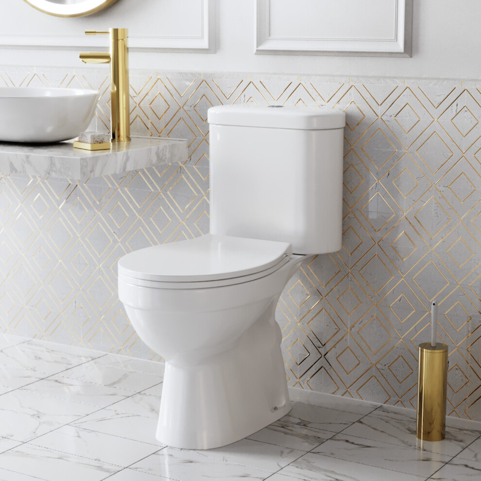 Nes Home Rimless Wc Toilet Pan And Soft Close Seat With Dual Flush